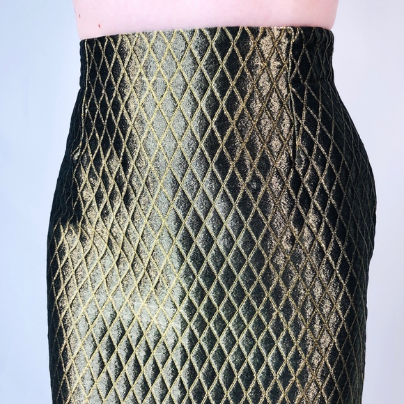 Versace Gianni Couture Metallic Quilted Skirt 0493 - Picture 6 of 8